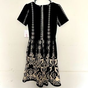 Black Cream paisley skirt Amelia Dress
